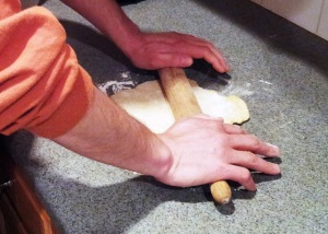 Rolling the pasta dough
